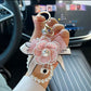 Camellia bow bag charm