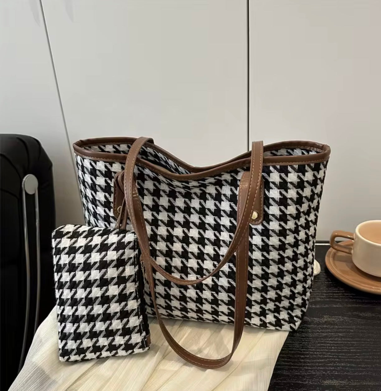 Parisian Check Tote Set