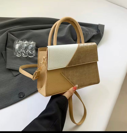 PU leather two tone bag