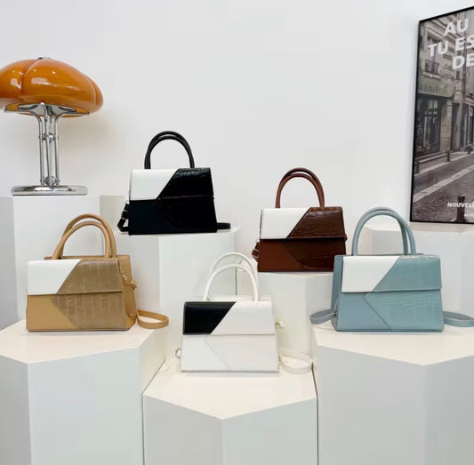 PU leather two tone bag