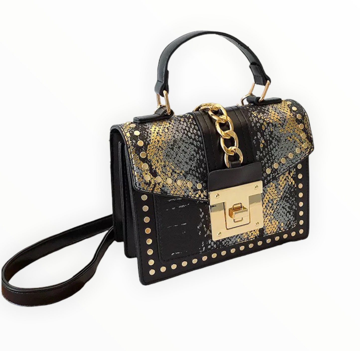 Golden fashion lock Handbag